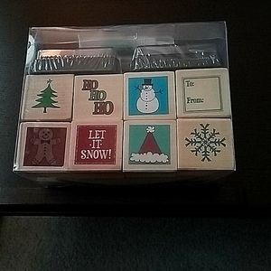 Recollections Whimsical Holiday Rubber Stamp Set